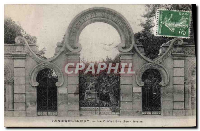 Old Postcard Asnieres Clichy Le Cimetiere des Chiens