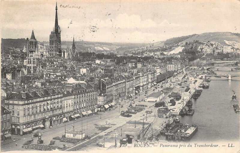 Lot 24 rouen panorama pris du transbordeur ship france