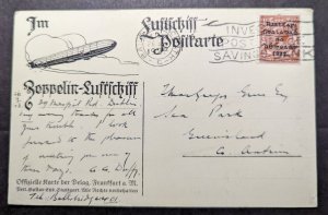 1923 Ireland Zeppelin Postcard Cover Dublin to Switzerland