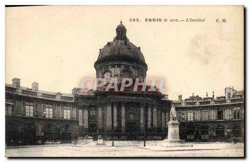 Postcard Old Paris 6th stop Institute