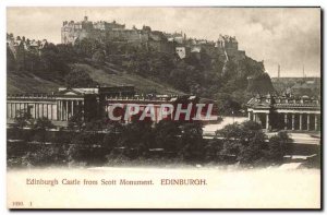 Old Postcard From Edinburgh Castle Edinburgh Scott Monument