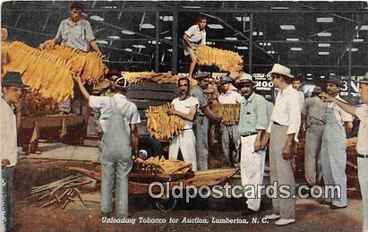 Unloading Tobacco for Auction Lumberton, NC, USA Postcards Post Cards Old Vin...