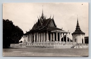 RPPC Wat Preah Keo Silver Pagoda Phnom Penh Cambodia Temple Real Photo Postcard