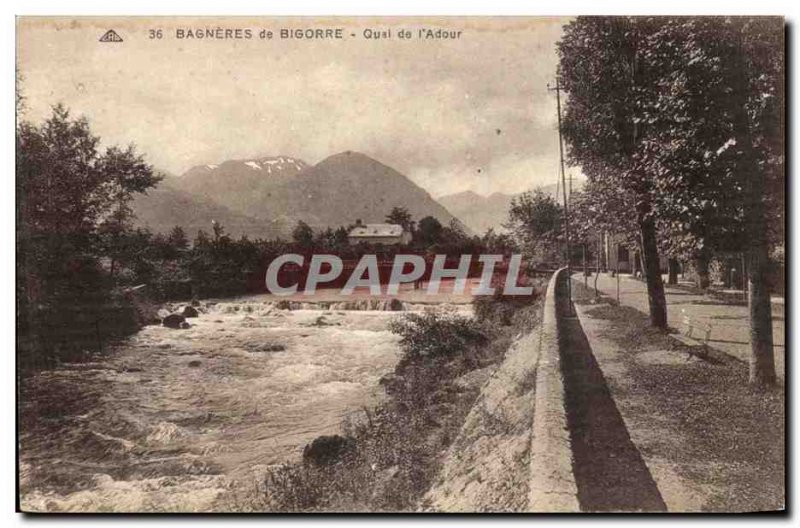 Bagnerres Bigorre Old Postcard Quai de l & # 39adour