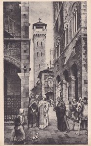 L'Incontro Di Dante Con Gentucca Lucca Italy Antique Postcard