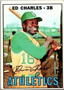 1967 Topps Baseball Card Ed Charles Oakland Athletics sk2304