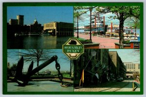 Historic River Street, Savannah, Georgia GA, Chrome Multiview Postcard #2