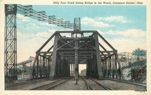 1920s Four Track Swing Bridge Conneaut Harbor Ohio Young Teich railroad 6385