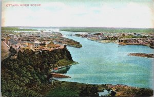 Canada Ottawa River Scene Ontario Vintage Postcard C091