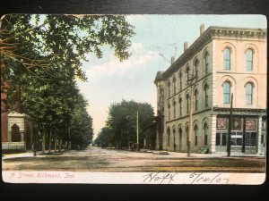 Vintage Postcard 1914 A Street Richmond Indiana (IN)