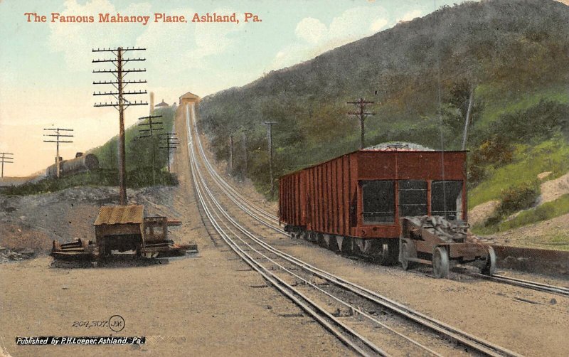 Incline Railroad Mahanoy Plane Ashland Pennsylvania 1910c postcard