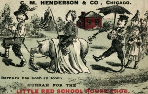 1890's J. Forrest Sioux Fall, SD Red School House Shoes P.T Barnum P179