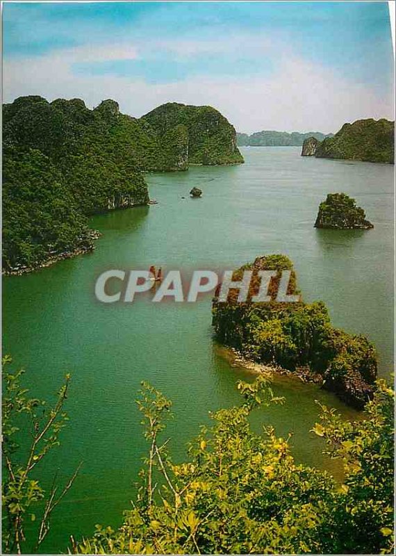 Post Modern Halong Bay Vietnam Card along Bay (top view)