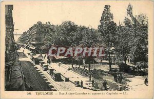 Old Postcard Toulouse Rue Alsace Lorraine and the Capitol Square