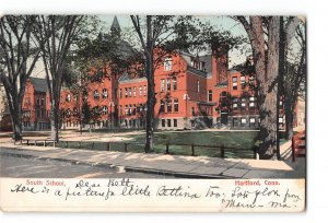 Hartford Connecticut CT Postcard 1909 South School
