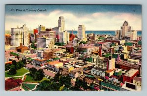 Toronto- Ontario, Air View of Toronto, Vintage Linen Postcard 