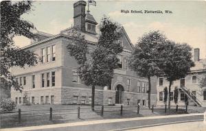 High School Platteville Wisconsin 1910c postcard