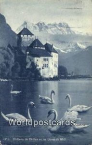 Chateau de Chillon et Dents du Midi Swizerland 1928 