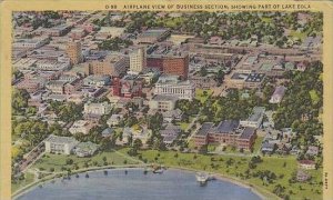 Florida Orlando Airplane View Of Business Section Showing Part Of Lake Eola T...