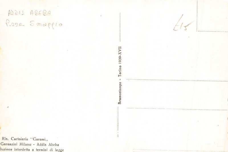 B635 Ethiopia Piazza Smappio Car Square Addis Abeba RPPC vintage postcard