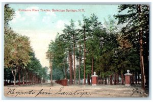 c1960 Entrance Race Tracks Saratoga Springs New York Vintage Souvenir Postcard 