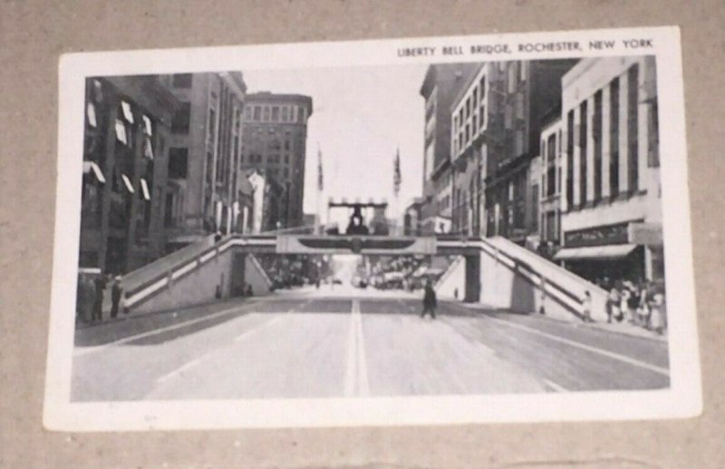 VINTAGE UNUSED POSTCARD LIBERTY BELL BRIDGE ROCHESTER NY