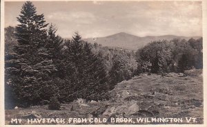 Postcard RPPC Mt Haystack from Cold Brook Wilmington VT