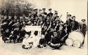 Real Photo Postcard Future Member of the C or C Brass Band~128426