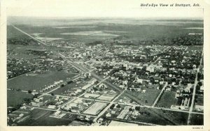 Birdseye View Stuttgart Arkansas 1940s RPPC Photo Postcard 20-120