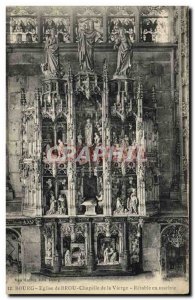 Old Postcard Bourg Brou Church Chapel of the Virgin altarpiece Marble