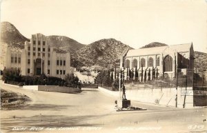 RPPC Postcard; Bisbee AZ Court House & Catholic Church, US 80 Sign, B349 LL Cook