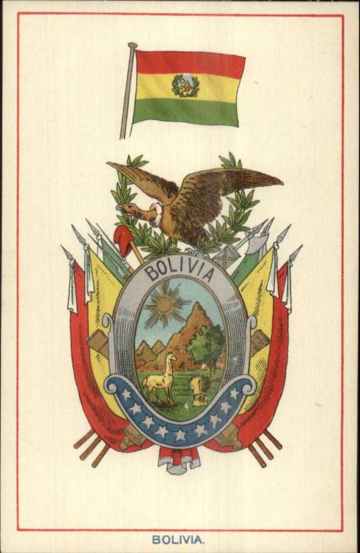 BOLIVIA Heraldic Crest EFA E.F.A. Series Coat Arms c1910 Postcard EXC COND