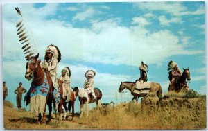 Postcard - American Indians on the March, Adirondack Mountains