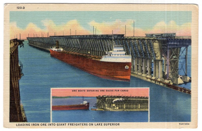 Loading Iron Ore Into Giant Freighters On Lake Superior