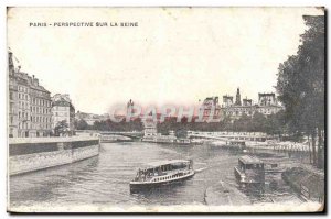 Old Postcard Paris Perspective On The Seine