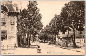 Toul Avenue De La Gare France Street View and the Buildings Postcard