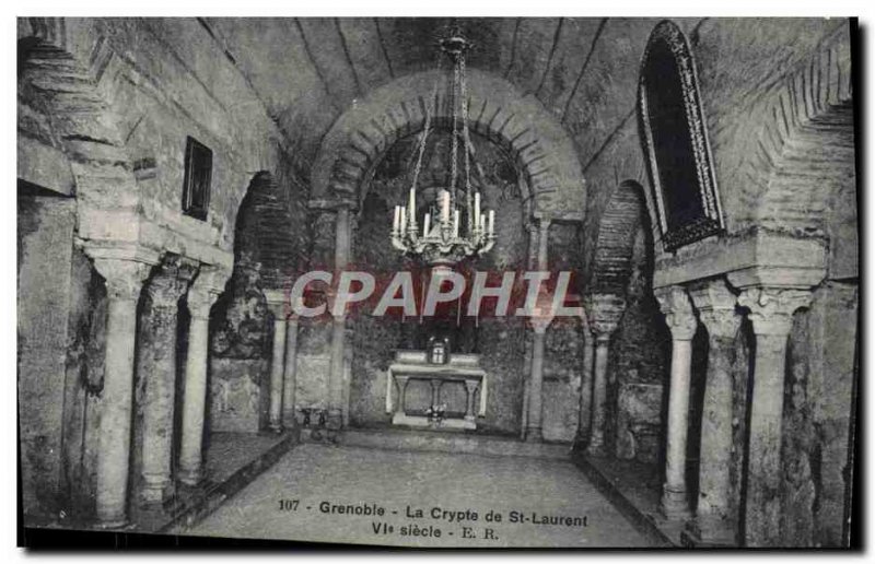 Old Postcard Grenoble The Crypt of St Lawrence