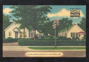 BILOXI MISSISSIPPI AVALON MOTOR LODGE MOTEL LINEN ADVERTISING POSTCARD