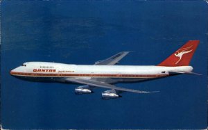Qantas Airways Australia 747B Jet Ad 1973 Fiji Stamp and Postmark PC