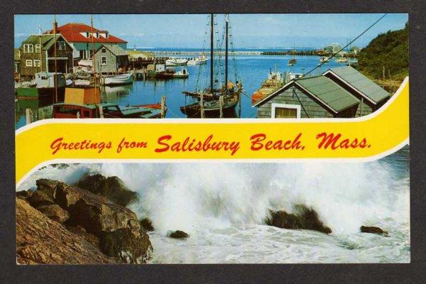 MA Greeting from SALISBURY BEACH MASSACHUSETTS Postcard