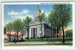 MT. VERNON, Ohio OH ~ KNOX COUNTY COURT HOUSE 1951 Linen   Postcard