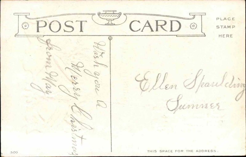 Christmas Children Ring Bell Embossed c1900s-20s Postcard