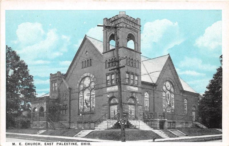 Ohio Postcard c1910 EAST PALESTINE M.E. Church Building Columbiana County 