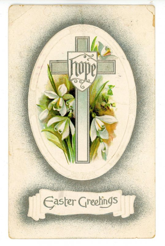Greeting - Easter, Cross     (creases)