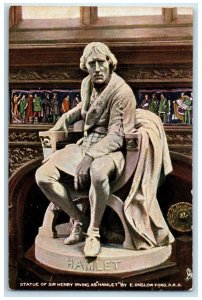 c1910's Statue Of Sir Henry Irving As Hamlet Oilette Tuck's Antique Postcard