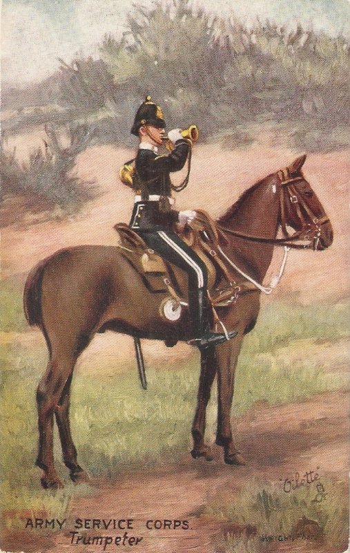 Army Service Corps. Trumpeter. HorseTuck Oilette PC # 9167