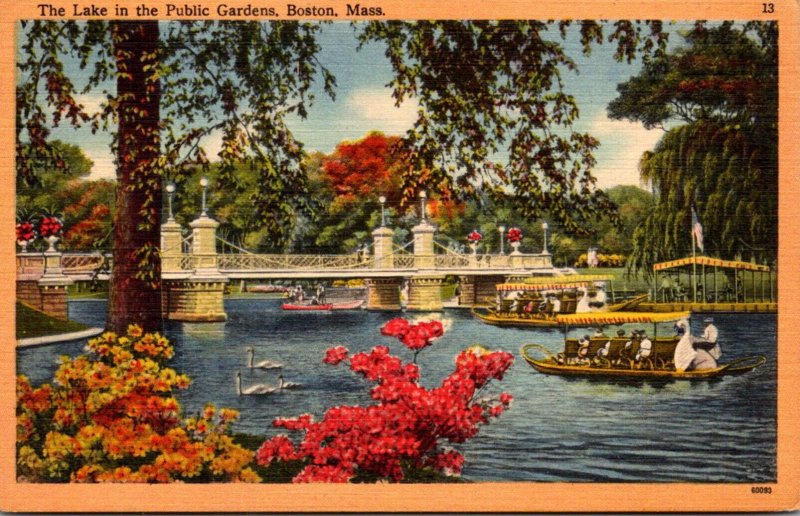 Massachusetts Boston The Lake In The Public Gardens