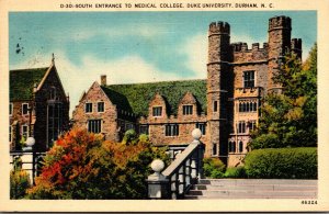 North Carolina Durham South Entrance To Medical College Duke University 1941