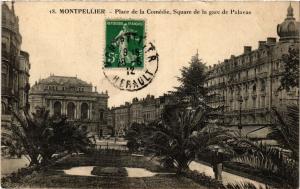 CPA MONTPELLIER - Place de la Comédie. Square de la gare de PALAVAS (518779)