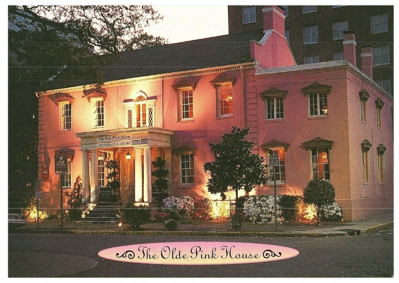 Le Vieux Rose Maison Savannah, Géorgie de Nuit Carte Postale